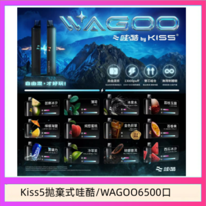WAGOO哇酷Kiss5 6500口拋棄式 | 自由混搭雙口味 | 雙芯組合